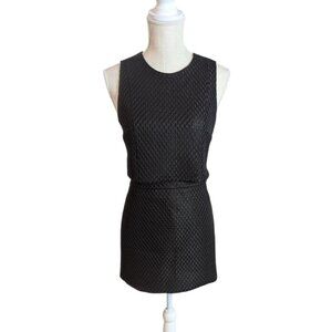 Express Black Geometric Mod Mini Skirt Set with Blouse